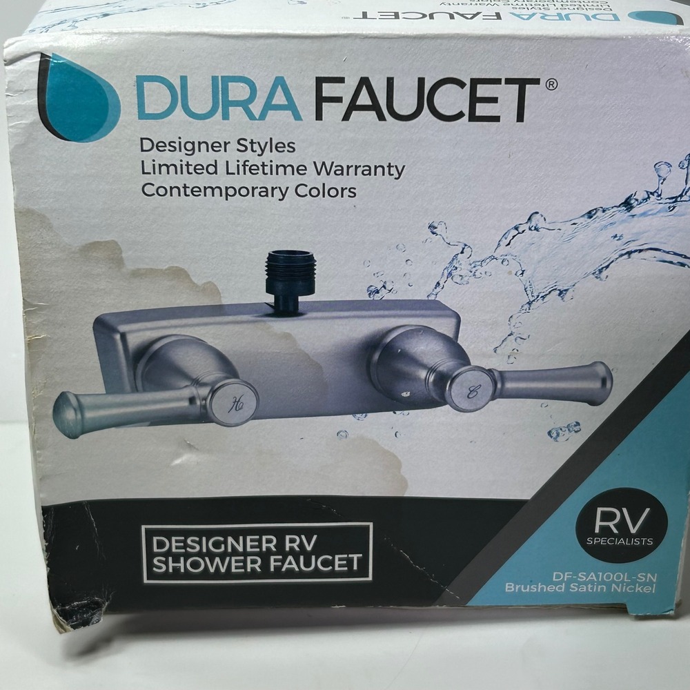 Dura Faucet DF-SA100L-SN RV Shower Faucet Brushed Satin Nickel Dual Lever Valve - Picture 6 of 12